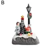 Juldekorationer harts Small House Village Scene Dekoration Upp Light Holiday Micro Centerpiece N0T9