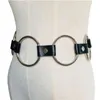 Cinture In pelle PU Grandi O-ring Cintura con fibbia regolabile Cinturino a catena Moda donna Street Dance Cintura Lady Cummerbund