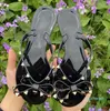 2022- Женские летние сандалии с большим бантом Вьетнамки Пляжные сандалии Femininas Flat Jelly Дизайнерская обувь