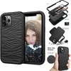 Antidérapant Stripes Hybrid 3 en 1 Shockpoof Defender Heavy Duty Housses pour iPhone 12 pro max 12 11 pro max xr xs max 6 7 8 plus SE 2020