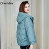 Orwindny vrouwen winterjas korte warme parka vrouwelijke herfst verdikking jas katoen gewatteerde capuchon plus size 3XL 210913