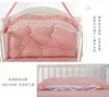 Baby Girls Cot Bumper Cotton Lace Princess Style Solid Cotton With Ruffler Bed Sheet Baby Crib Bedding Set Kids Room Decor