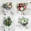 Bukiet Bridal Sztuczne Kwiaty Panny Młodej Ręka Trzyma Silk Flower Wedding Dekoracje