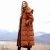 Piumino con cappuccio Donna Inverno Causale Solido Patchwork Anatra bianca Leggero Cappotto lungo Parka femminile 11840223 210527