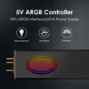 Fläktar Kylningar 5V Gorgeous Argb Controller SATA PIN Strömförsörjning Desktop Dator Fjärrkontroll för chassi Fläkt LED-belysning Vattenkylare