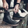 Mens work short boots men pu casual ankle boots round toes man leisure shoes antiskid man warm shoes zy242