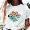 Wakacje Plaża T Shirt Summer White Tee Najlepsze Surfing Damska Retro Styl T Shirt Casual Oversized Tee 210311