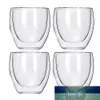 Double Cups Wall Isolated S Glass Espresso Cups Creative Drinking Tea Latte kaffemuggar Drinking Cup Whisky Drinkware9980485