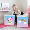 Caixa de armazenamento de brinquedo de desenhos animados Caixa de armazenamento dobrável gavetas de guarda-roupa organizador roupa cesta crianças brinquedos 210922