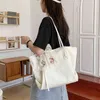 Shoppingkassar Designerväska Kvinnor Tote Tote Shoulder Blanc Sac En Toile Torebka Damska Duza Beach Travel Bolsos Grandes Casual 220309