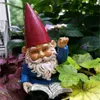 راتنج مصغرة GNOME BOOK ELF BECKONING DWARF Sculpture Garden Decoration Outdoor Courtyard الحلي T200117