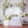 Dekorative Blumen Kränze Hochzeit Rosa Floral Bogen Fenster Dreieck Blume Zeile Wand El Bühne Vorfunktion Gebiet Hintergrund Dekoration Fluss