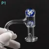 Borda chanfrada OD20 Solda de grau americano Terp Slurper Quartzo Banger com contas de vidro de 22 mm Pérolas de 10 mm Comprimido de rubi para cachimbos de água Bongo de água