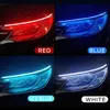 Remsor 2st LED DRL CAR DAYTIME RUNNING LIGHT flexibel vattentät remsa Auto -strålkastare Vit Turn Signal Yellow Brake Flow Lights5568545