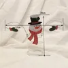Рождественские украшения бокал стекло держатель столовые украшения мультфильм Санта-Клаус снеговика металлические чашки шампанского jjd11316