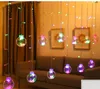 Decorações de Natal Desejando Bola LED Cortina Light Cadeia Pequena Bolas Redonda Bolas Céu Completo de estrelas Lanternas Decoração de férias luzes