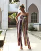 Dames Jumpsuits Rompertjes 2021 Zomer Tube Top Riemen Sexy Jumpsuit Impressionist Printing Stitching Casual Broek Mode Kleding