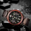 Masowe drewniane mężczyzn Watch Relogio Masculino Top Brand Luksusowy stylowy chronograf zegarki wojskowe zegarki w drewnianym zegarku na nadgarstek FO5435047