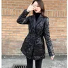 S-3XL秋冬の女性の外出ロングコートノッチカラースリムなAラインブラックポケットファッションパープラスサイズ211013