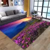 Alfombra con estampado de flores en 3D para niños