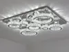 Luksusowy srebrny sufitowy światło salon nowoczesne kryształowe lampy sufitowe sypialnia lampy LED Dania