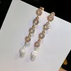 Dangle & Chandelier HHSPPF XY Bohemian Long Ring Crystal Fringe Earrings Female Retro Simple Women Statement Wedding Jewelry