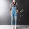 denim suspenders pants