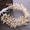 Headpieces Gold Hair Flowers For Wedding Party Bridal Bridesmaid chic Crystal Pearls Rhinestone headband