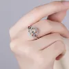 BOEYCJR 925 Silver 1ct 5*7mm Emerald cut Champagne Moissanite VVS1 Engagement Wedding Diamond Ring for Women