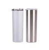 Sublimation Skinny Tumblers 20oz blank white skinny cup with lid straw 20oz Stainless steel drinking cup vacuum insulated