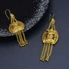Stud 24K Earrings Ethiopian Wave Dubai Trendy Wedding For Women Arab African Gold Color Jewelry Middle East Gifts