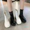 white rubber boots