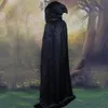Costume decorativo di Halloween Morte per adulti Costumi Cosplay Mantello con cappuccio nero Spaventoso Strega Diavolo Gioco di ruolo Party305z