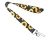Mode Liten Daisy Flower Key Lanyard Sunflower Bil Keychain ID Kort Pass Mobiltelefon Key Ring Badge Holder Smycken