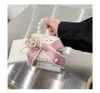 Spring Mini 12cm Children's bag pearl bow Lady Shoulder bag wool white pop Kid HandBag Children Party Bag's 2021