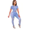 Women039s calças de duas peças itens inteiros lotes a granel verão conjunto de roupas esportivas femininas moda impressão pantsuits tshirt outfits Clothin2507489