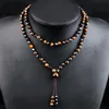 Natural Tiger Eye Onyx Strands Pulseira de Pedra Charme 6mm irregular Hematite Yoga Colar Para As Mulheres Homens 108 Mala Beads Bracelets Jóias