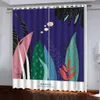 Abstract Plant Drapes 3D Blackout Tenda Soggiorno Photo Modern Photo Tende da scenario