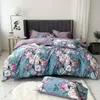 Bedding Sets Luxury 600TC Satin Egyptian Cotton Set Flowers Printing Duvet Cover Flat/Fitted Sheet Pillowcases Home Textiles