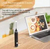 Süt Frother El Köpük Makinesi Yumurta Araçları USB Şarj Edilebilir Kahve Frother 2 Paslanmaz Çırpma 3-Hızlı Ayarlanabilir Mini Blender Yumurta Mix Sıcak Çikolata Için