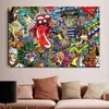 Graffiti Street Art Musique Collage Figure Abstraite Photo Toile Peinture Mur Art Affiche Impressions pour Salon Décor No Frame214E