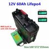 wiederaufladbarer tragbarer Lifepo4 12V 60Ah Lithium-Akku 12V BMS für Trolling-Motorroller RV Solar + 10A-Ladegerät