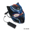 Accessori per costumi Puntelli decorativi per travestimenti Pantera nera Cosplay Neon Light Up EL Wire Mask Maschera luminosa per supereroi Maschera LED