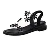 Sandálias verão mulheres elegantes slides saltos senhora moda flores sapatos liso femme meninas casuais cunhas plataforma 4cm zapatos