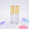 7 ml vierkante lip glazuur buizenflessen led met licht spiegel helder gouden lippen kleur tube diy sub bottelen flessen T2i52499