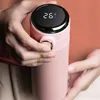 Creativo pisello intelligente isolamento bottiglia in acciaio inox digitale thermos tazza maschio e femmina studente portatile tazza di acqua di alta gamma 211223