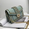 2021 Luxe Diamond-Studded Dames Een-Shoulder Messenger Bag Koreaanse Mode Hoogwaardige Kettingband Klein Square Girl Cross Body