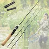 Boat Fishing Rods 1.68M Lure Rod 2 Tips Carbon Fiber Spinning Ul Power Weight 2-6g Ultra Light Slow Wooden Handle Trout Pole Free Gift