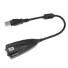 Placa de som USB externa 5HV2 7.1 canais USB para canal virtual 3D Adaptador de áudio de trilha sonora para computador desktop laptop