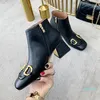 Słynny projektant Mid Buty Zipper Metalowe Kobiety Buty Klasyczna Gruba Skórzana Heel Moda Diament Damska Rozruch Custom Rozmiar 34-40 6963